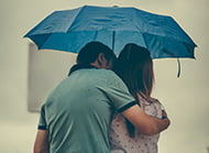 Couple in the rain