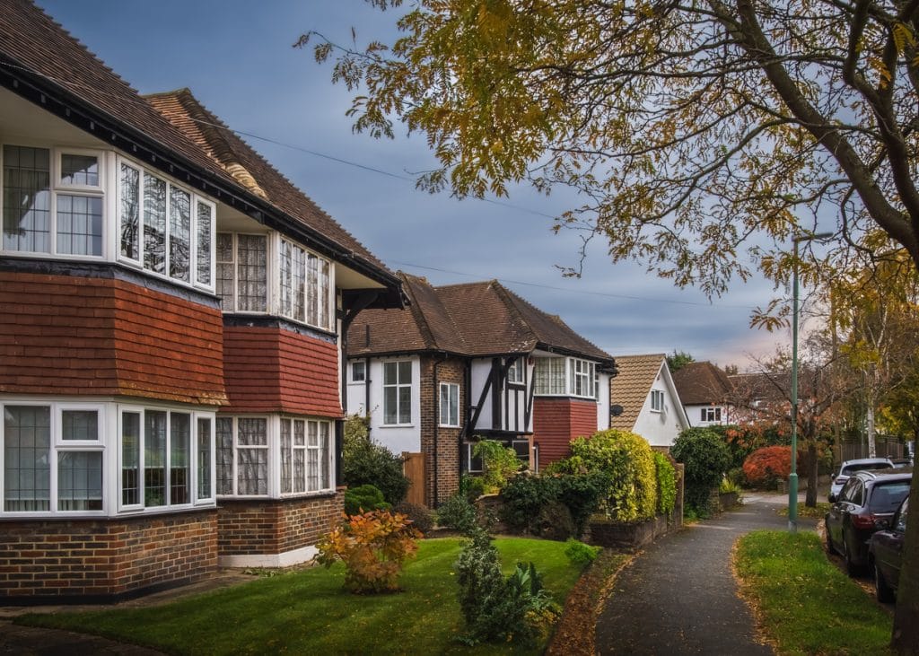 A street in Surrey showing homes eligible for equity release