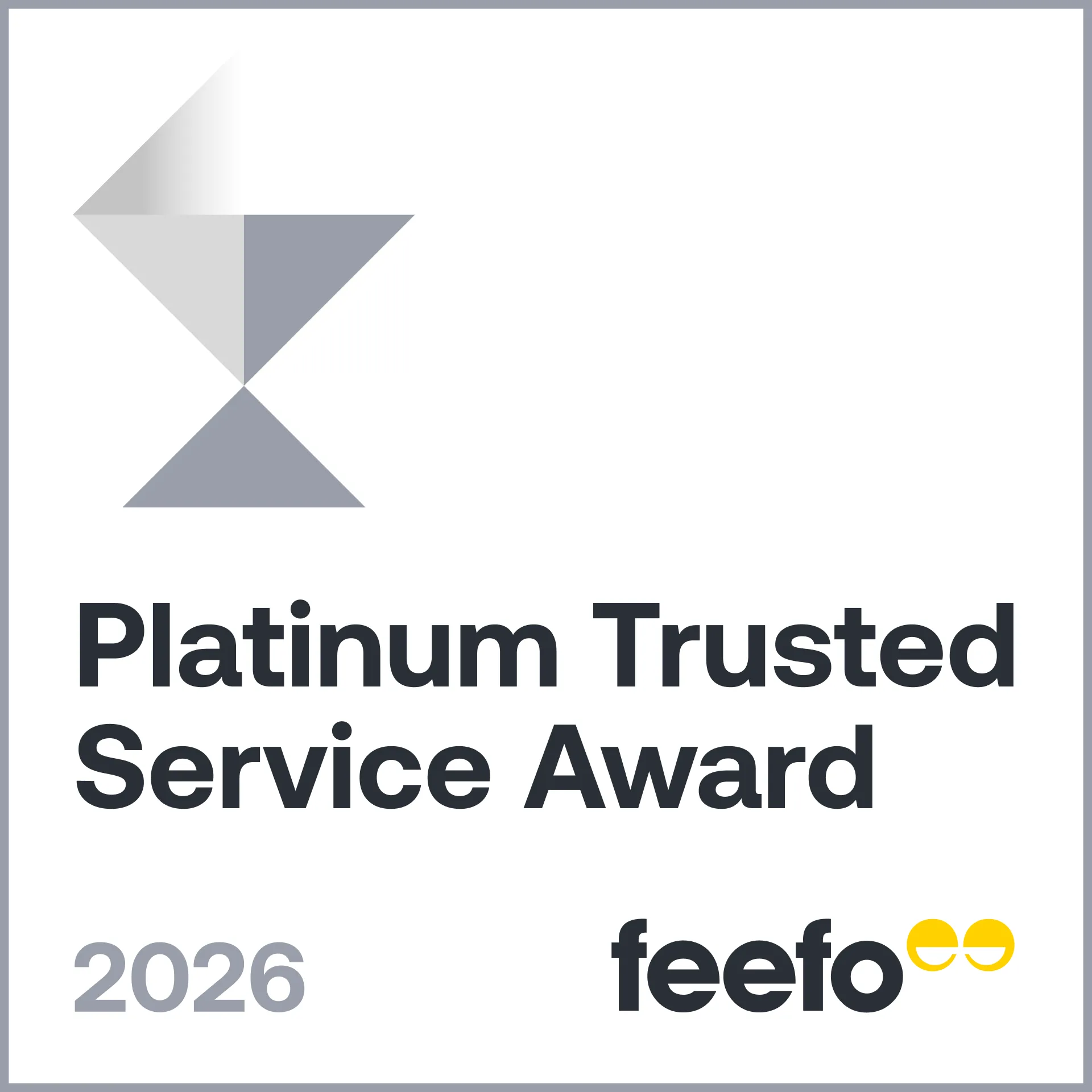 Platinum Trusted Service Award 2026 – Badge – 1×1